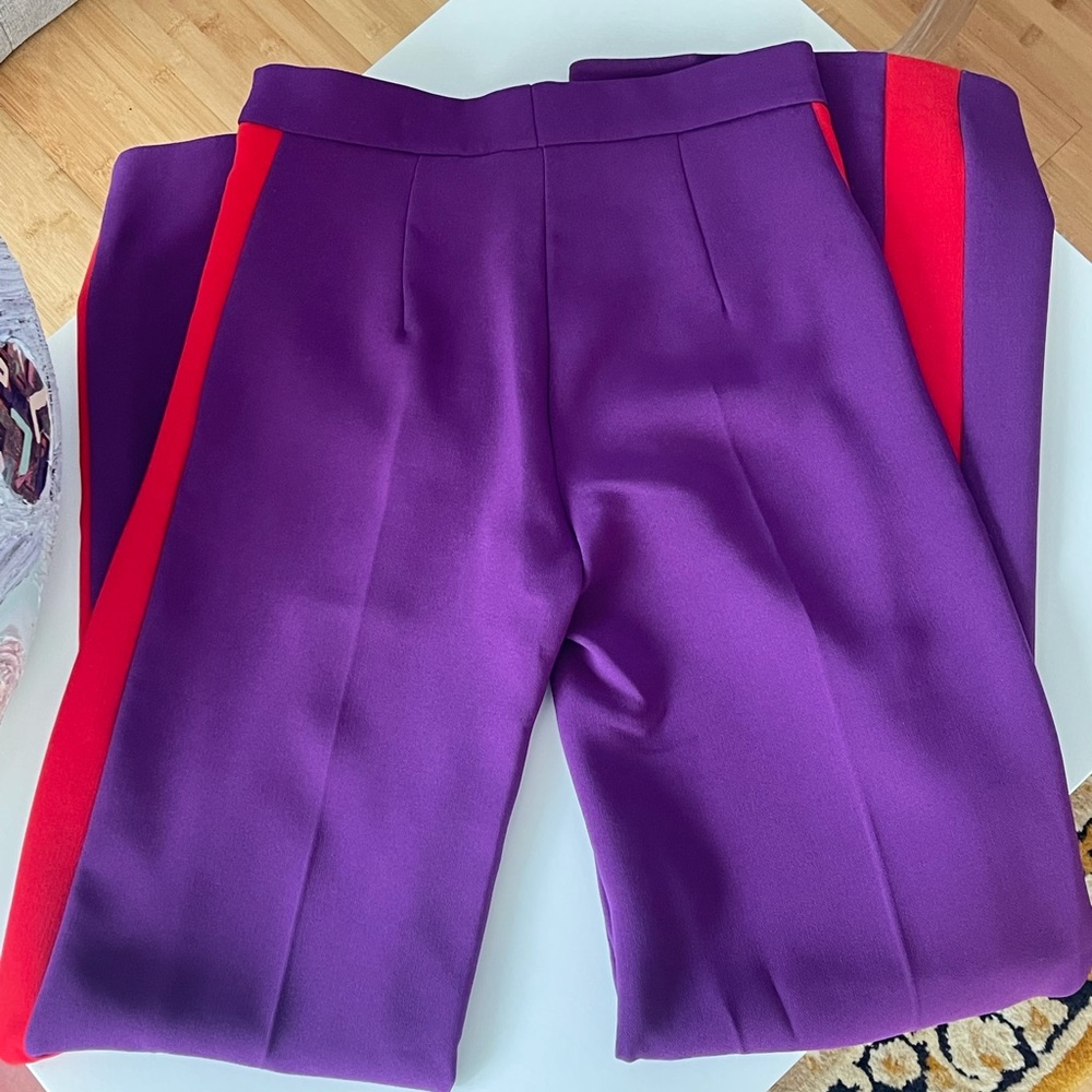 P.A.R.O.S.H purple trousers, bootcut, wide Italian